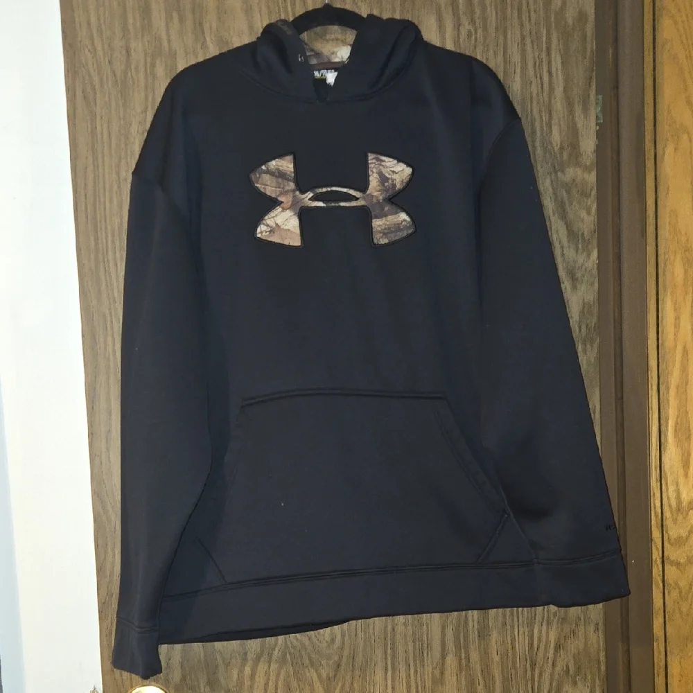Under Armour Black Hoodie with Camouflage Logo - Picture 1 of 5